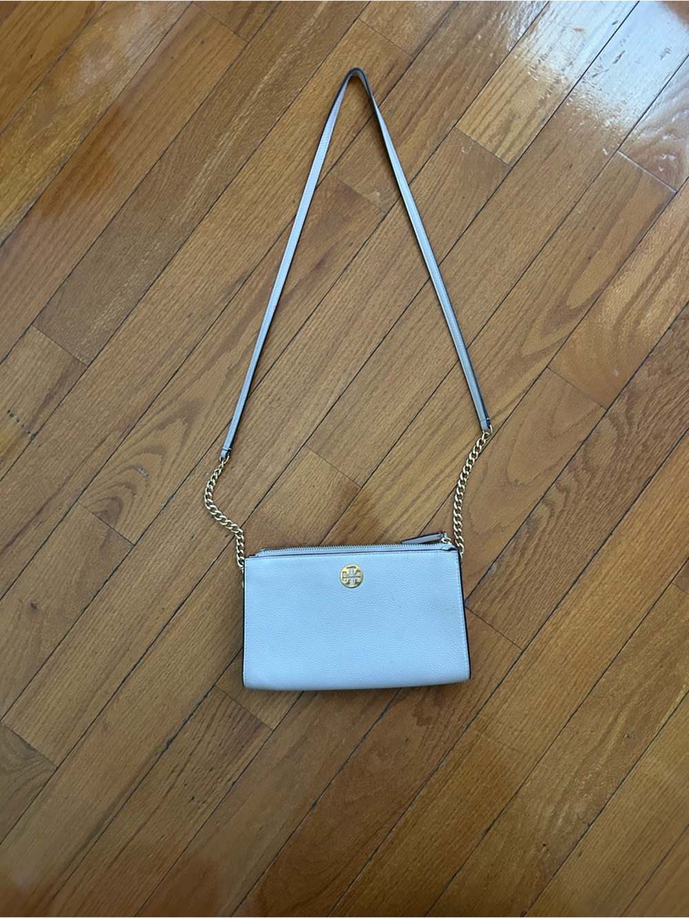 Tory Burch Light Pink Crossbody Wallet with Gold Hardware
